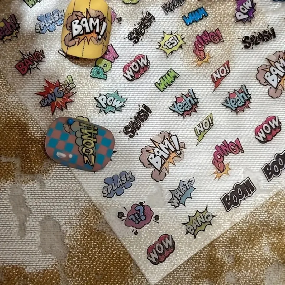 CNBS Nail Stickers – Comic Pop Art Texts (BAM! POW! WOW! Series) - Image 5