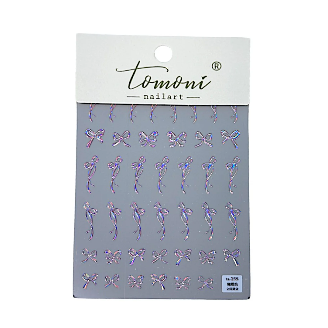 CNBS Nail Stickers - Metallic Bows - Image 2