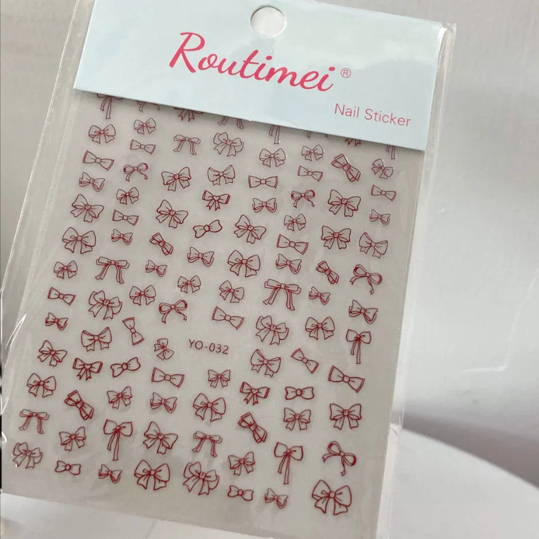 CNBS Nail Stickers - Red Bows - Image 10