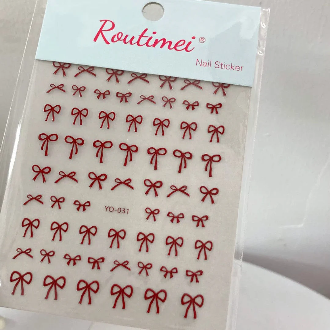 CNBS Nail Stickers - Red Bows - Image 11