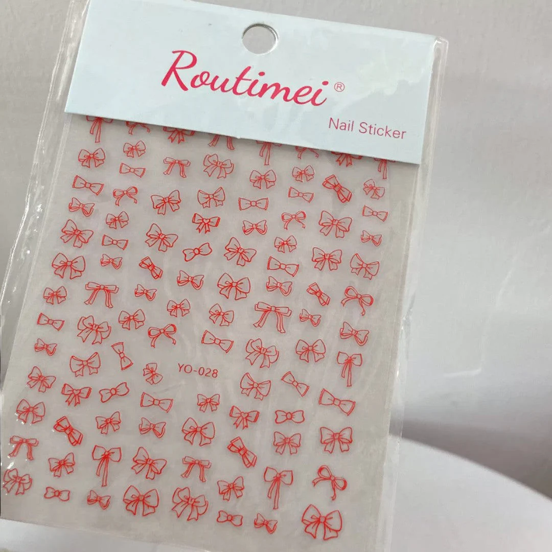 CNBS Nail Stickers - Red Bows - Image 14