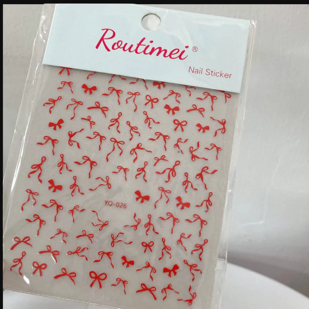 CNBS Nail Stickers - Red Bows - Image 16