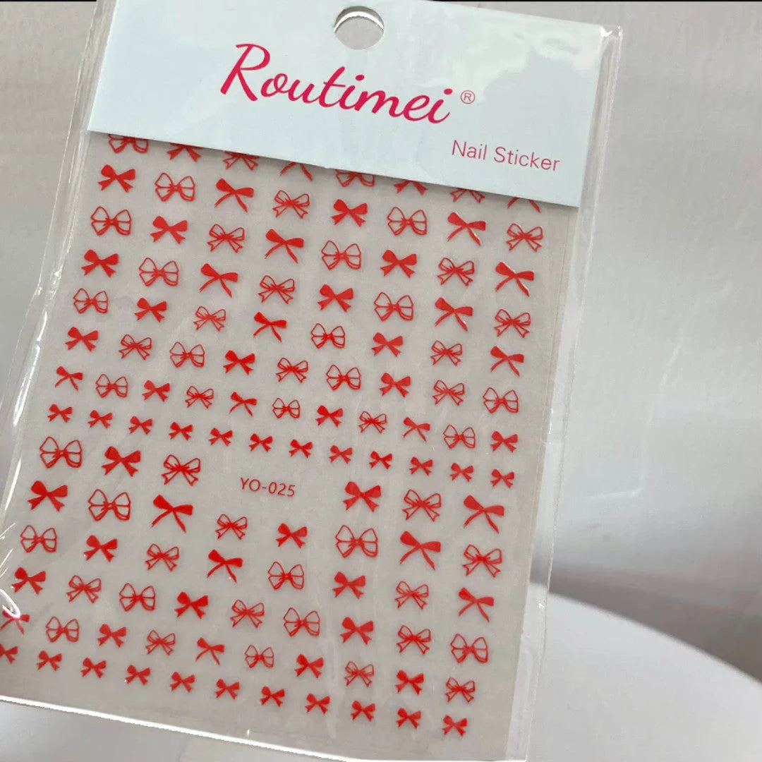 CNBS Nail Stickers - Red Bows - Image 17