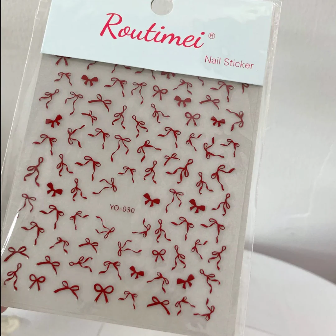 CNBS Nail Stickers - Red Bows - Image 6
