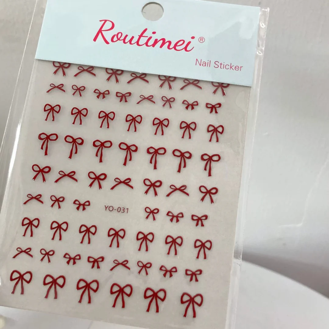 CNBS Nail Stickers - Red Bows - Image 7