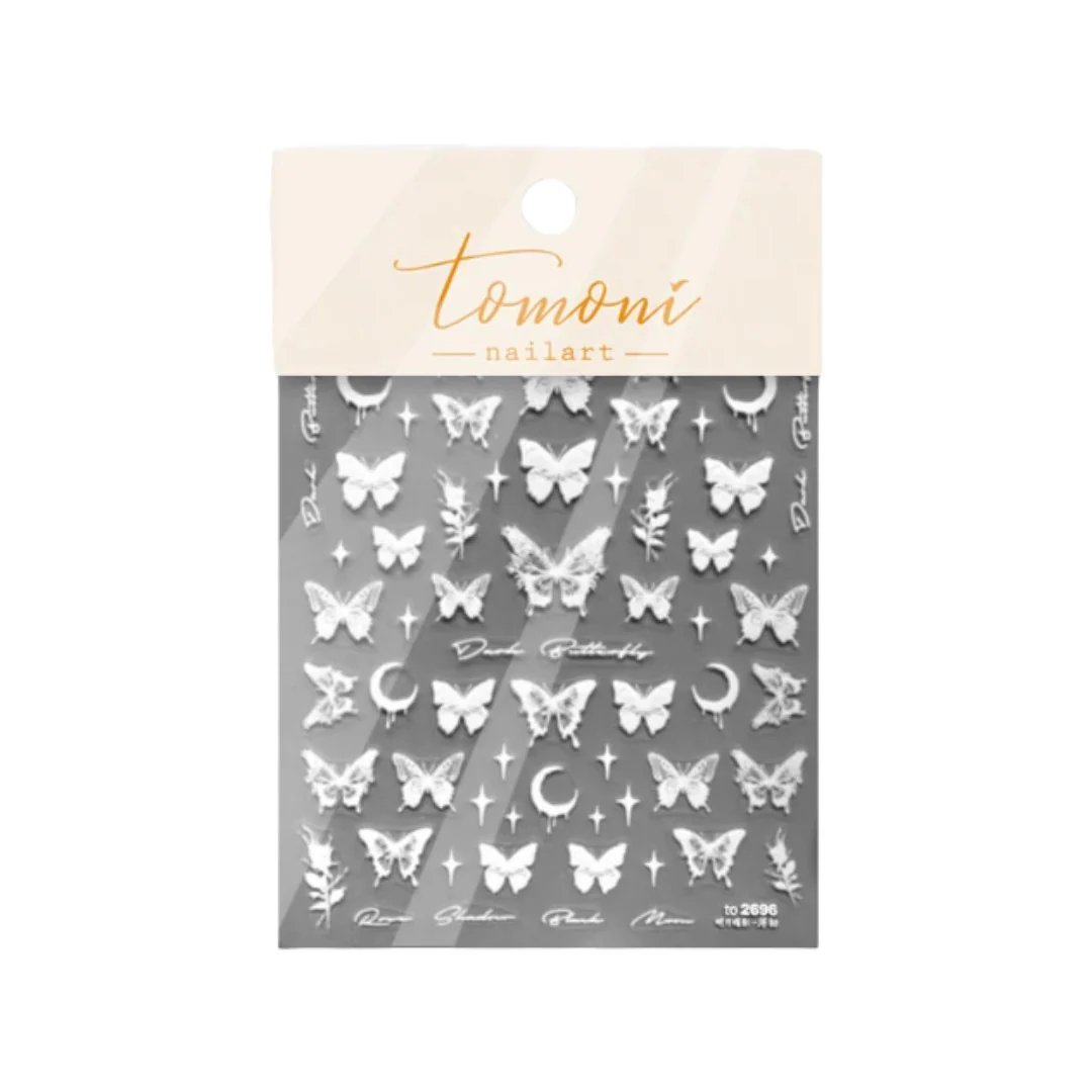 CNBS Nail Stickers - White Butterflies