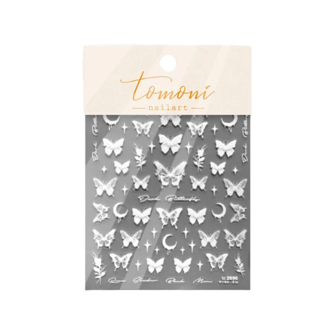 CNBS Nail Stickers - White Butterflies - Image 5