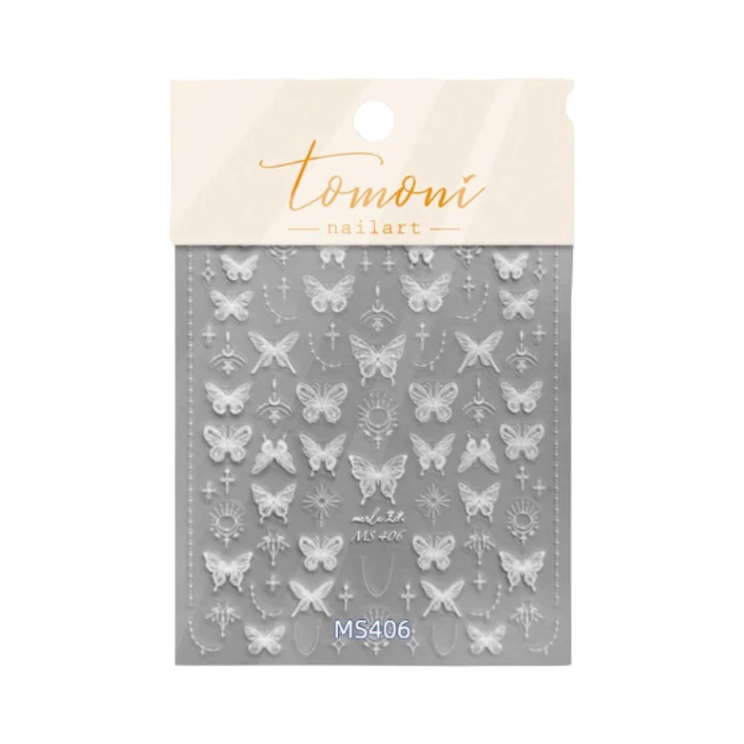 CNBS Nail Stickers - White Butterflies - Image 6