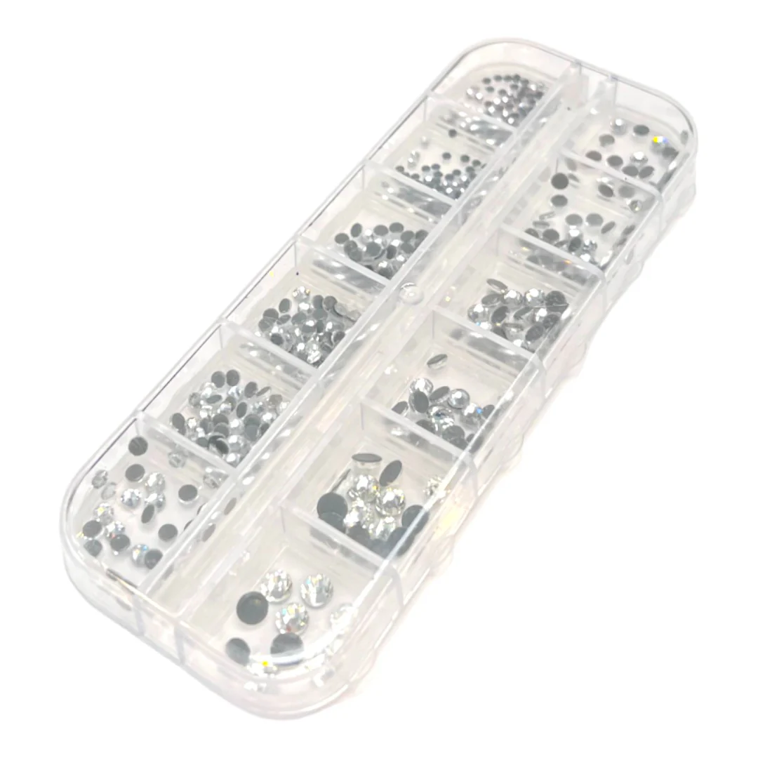 CNBS Rhinestones - 12 Multi-Shaped White Diamonds