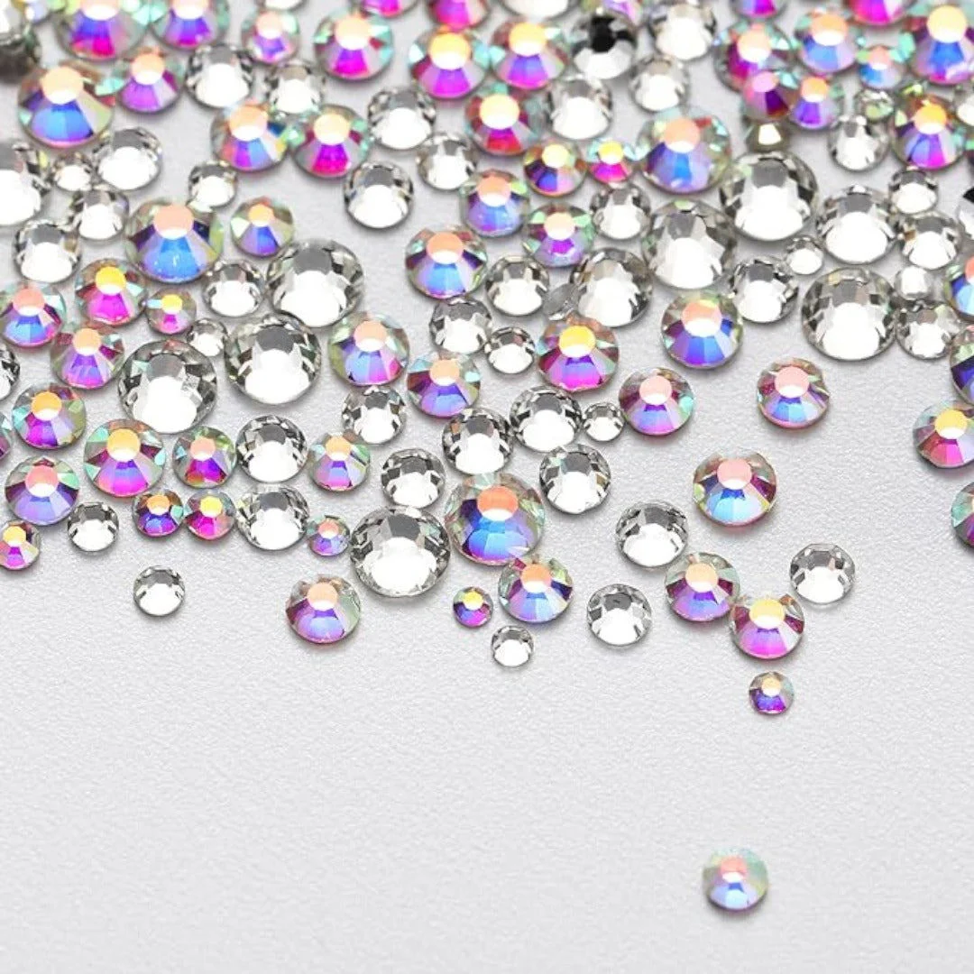 CNBS Rhinestones - Mixed Size Flatback White