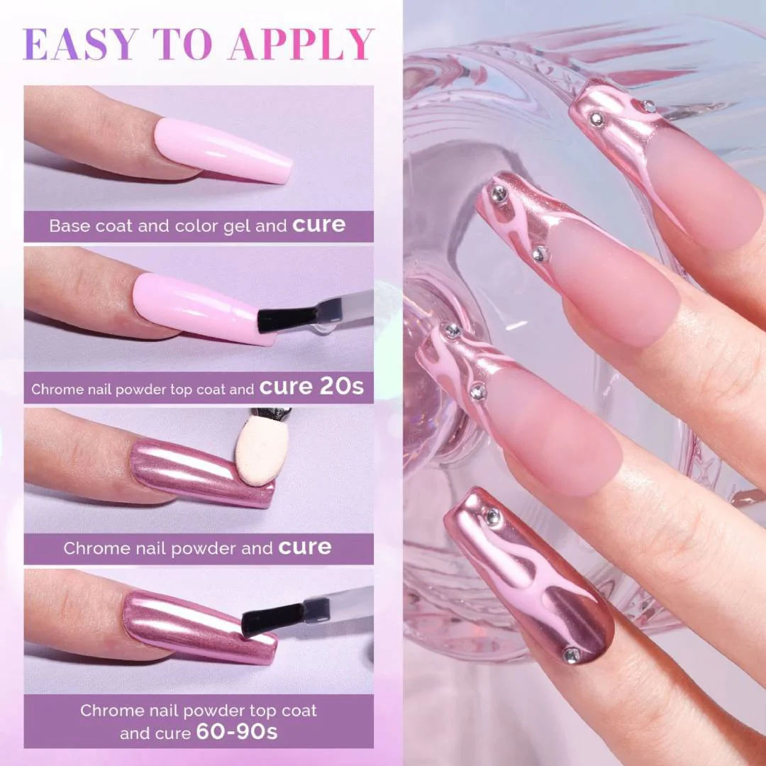 Cre8tion Gel Top Coat - No Wipe Chrome Top #09611 - Image 2
