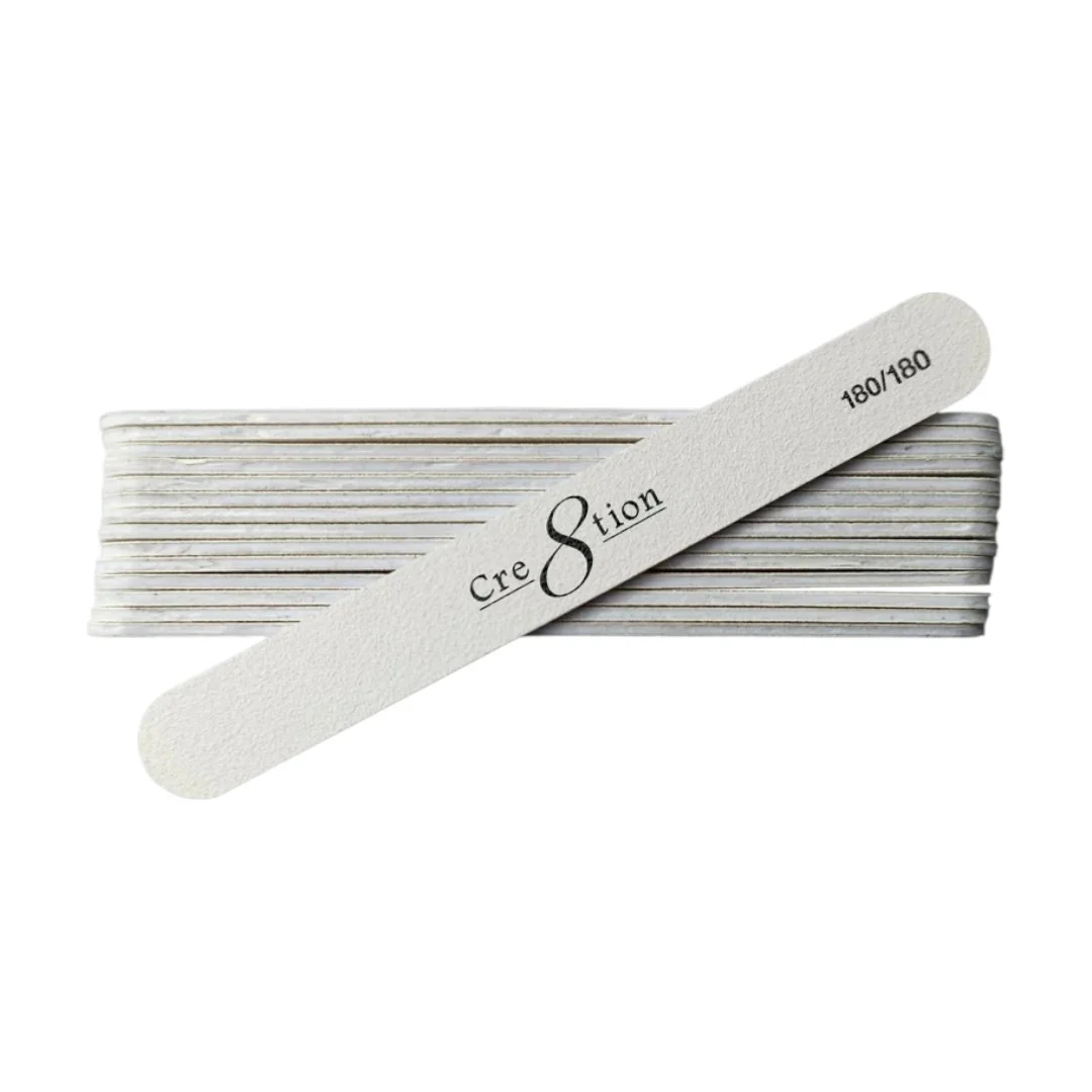Cre8tion Mini Nail File - White 180/180 Grit (Pack Of 50) #07040