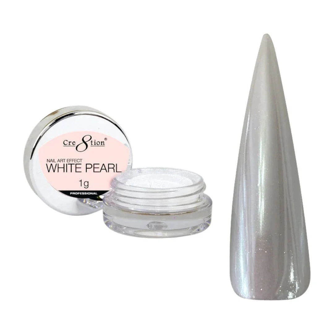 Cre8tion Nail Art Effect - White Pearl Chrome 1G