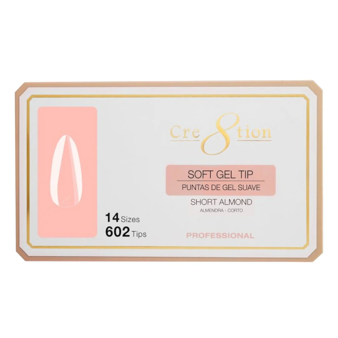 Cre8tion Soft Gel Nail Tips Box - Almond (602Pcs) - Image 2