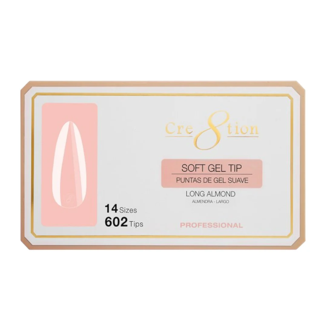 Cre8tion Soft Gel Nail Tips Box - Almond (602Pcs) - Image 3