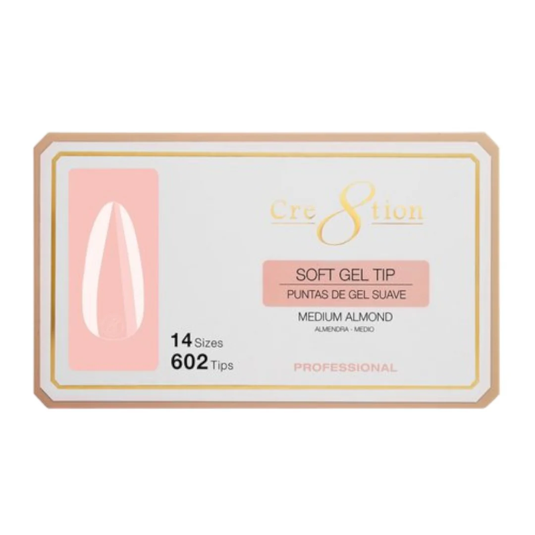 Cre8tion Soft Gel Nail Tips Box - Almond (602Pcs) - Image 5