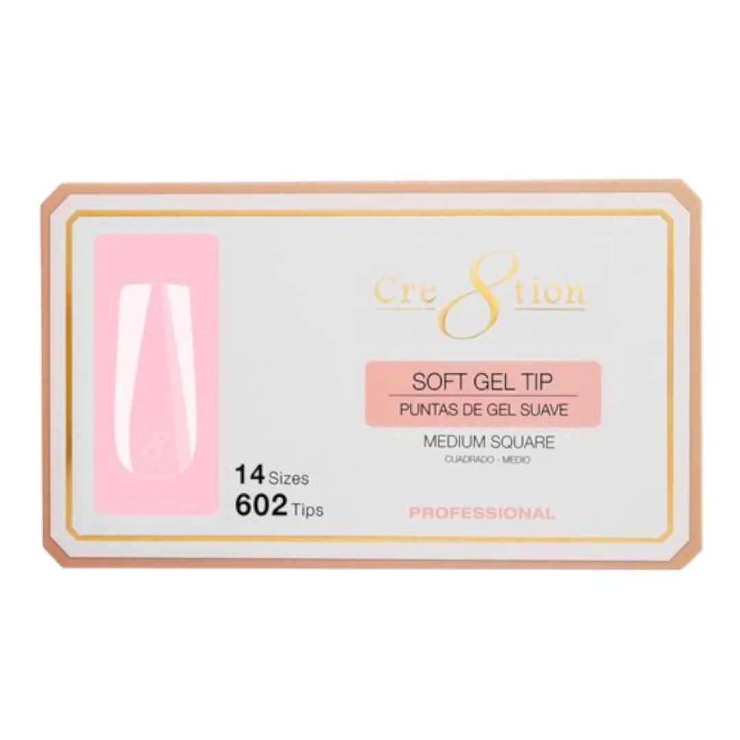 Cre8tion Soft Gel Nail Tips Box - Square (602Pcs) - Image 2