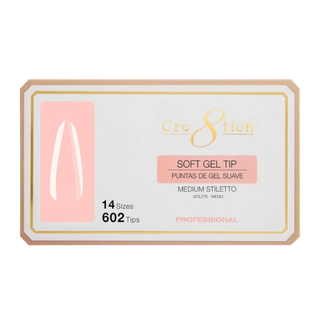 Cre8tion Soft Gel Nail Tips Box - Stiletto (602Pcs) - Image 2