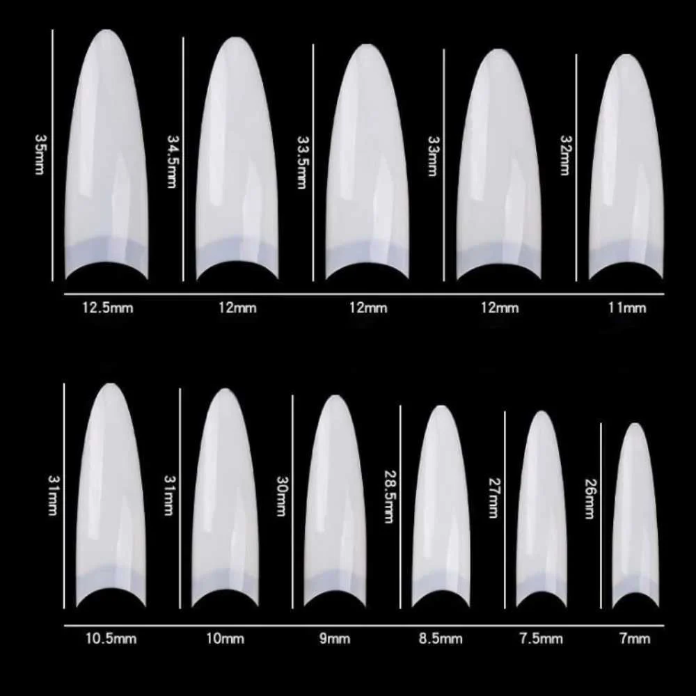 Cre8tion Nail Tips Box - Natural Curve Stiletto (550Pcs) #15210