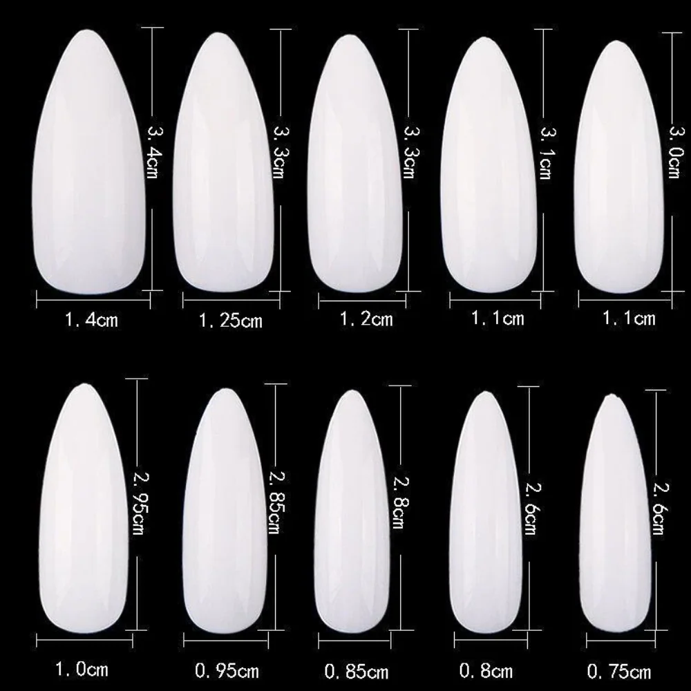 Cre8tion Nail Tips Box - Natural Almond Long (500Pcs) #15138
