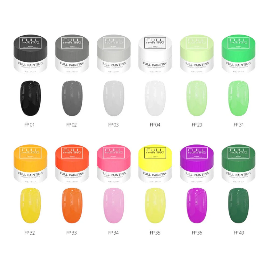 DGEL Full Painting Gel Set D 12Pcs - Image 2