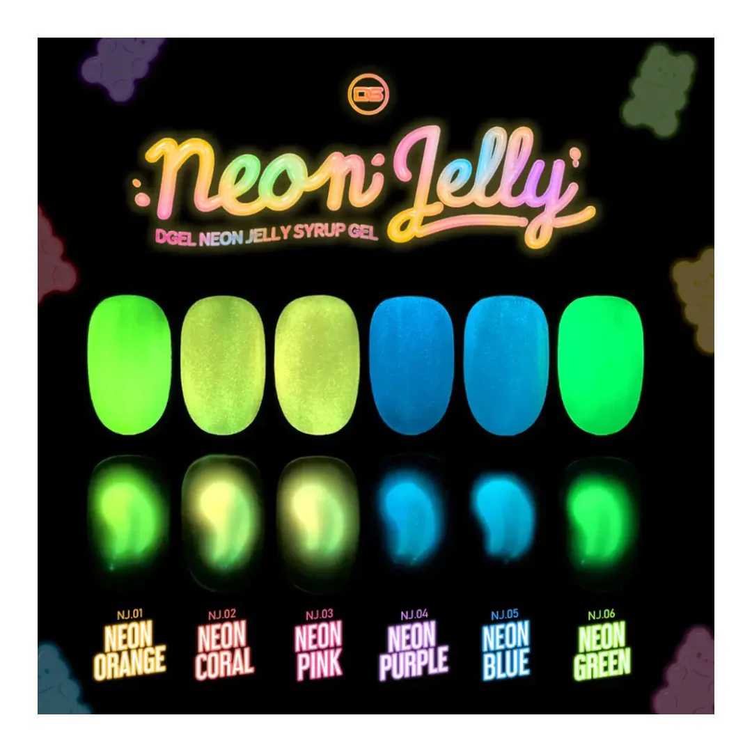 DGEL Neon Jelly Syrup Gel Polish #NJ01-06 Collection - Image 2