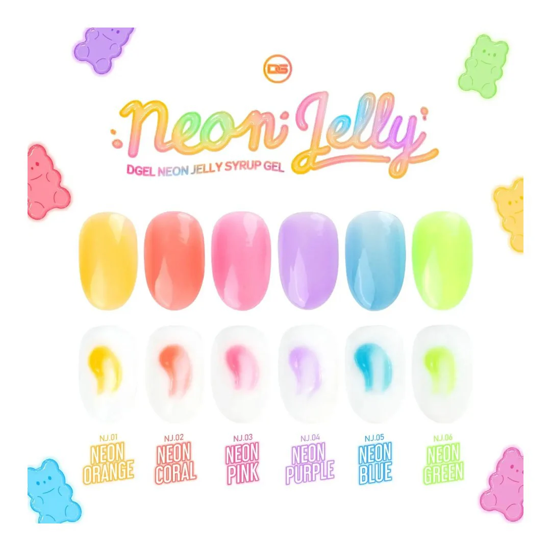 DGEL Jelly Syrup Gel Polish - Neon Pink #NJ03 - Image 3