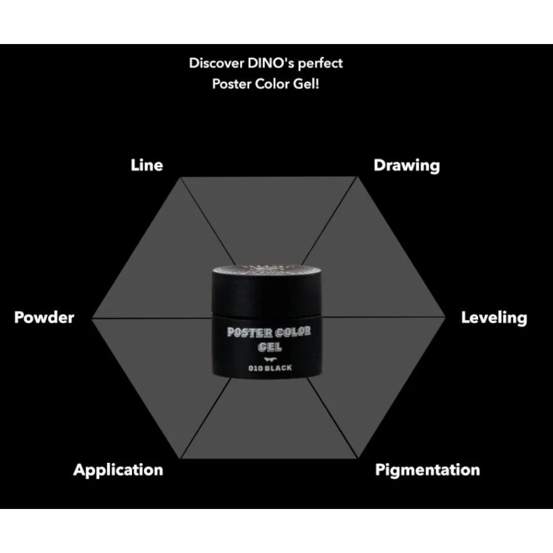 Dino It's Nail O'clock Poster Painting Gel - Black #010 - Image 2