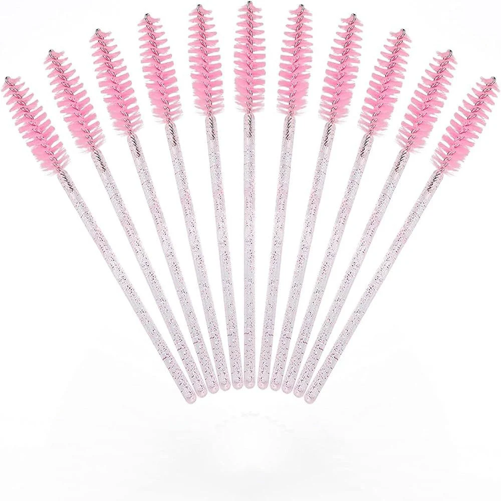 Disposable Pink Glitter Mascara Wands (Pack of 50)