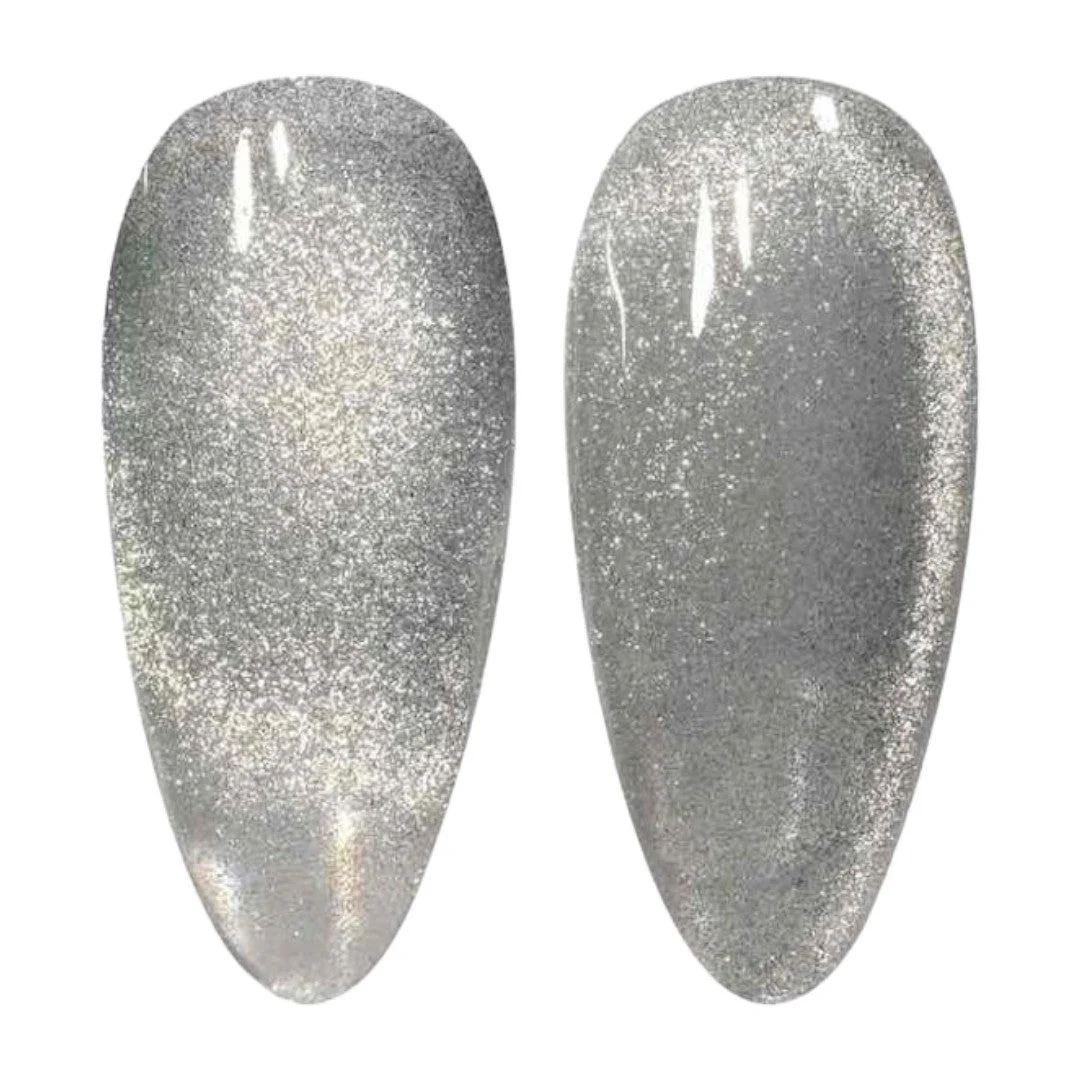 DND DC 9D Cat Eye Gel Polish - Silver Lynx #09 - Image 2