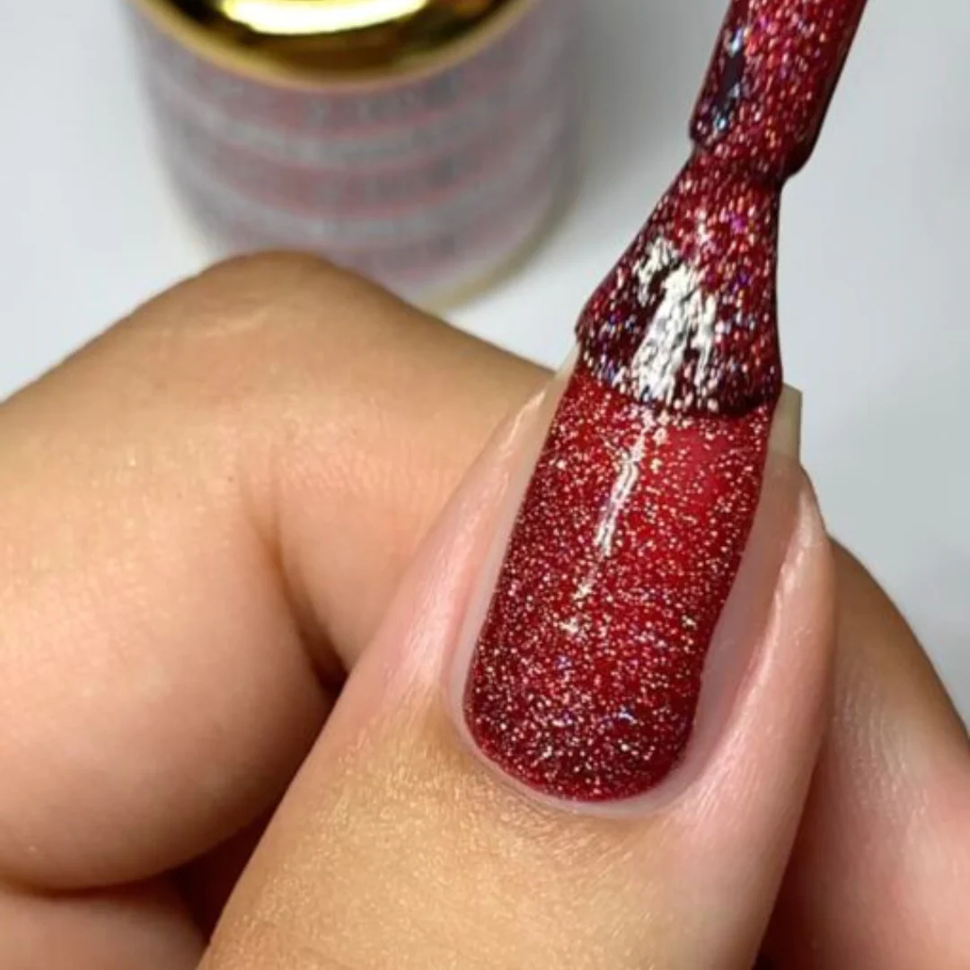 DND DC Mermaid Gel Polish - Sparkle Red #230 - Image 2
