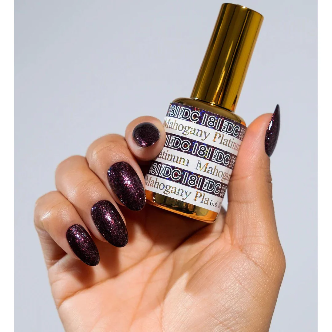 DND DC Platinum Gel Polish - Mahogany #181 - Image 2