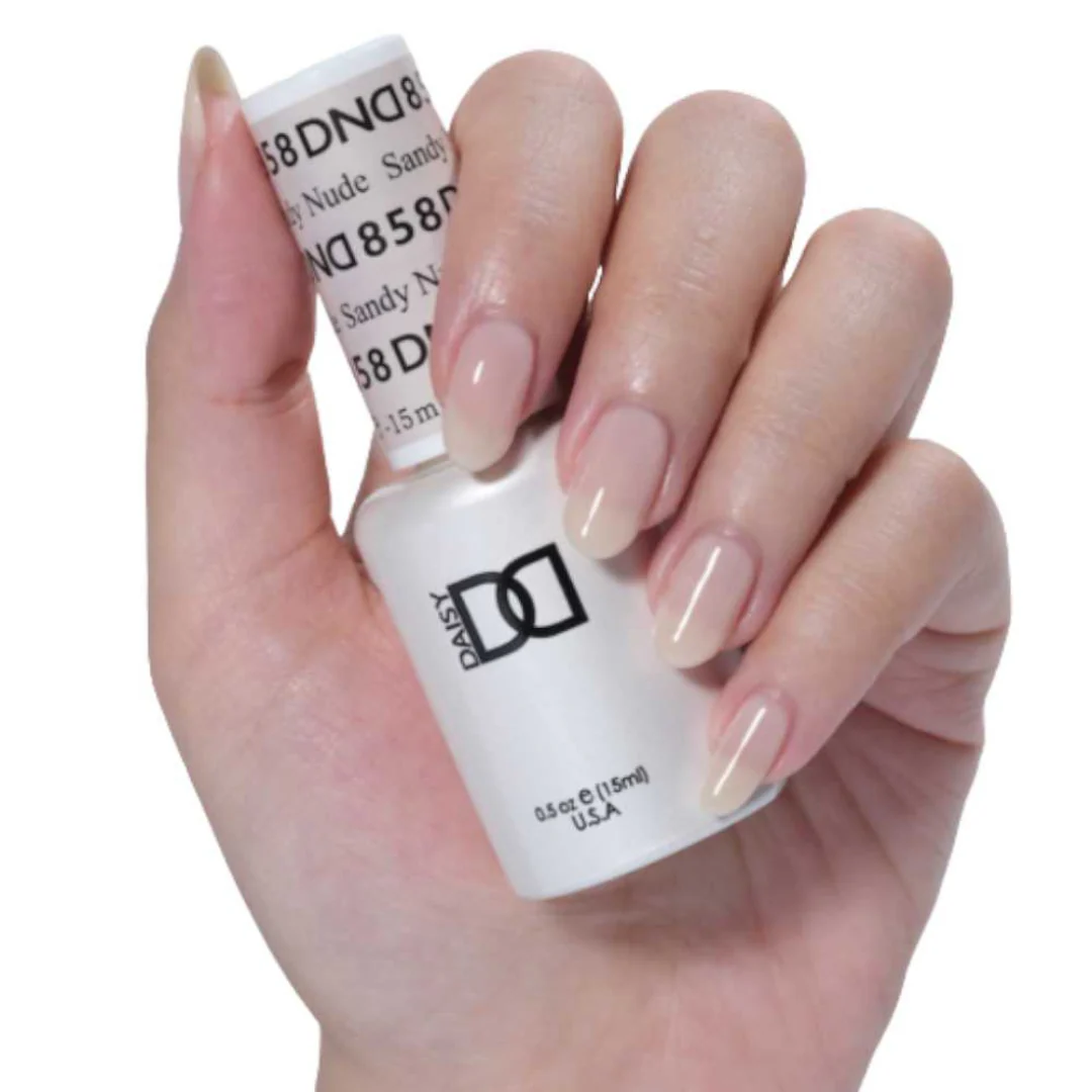 DND Sheer Gel & Lacquer Duo - Sandy Nude #858 - Image 2