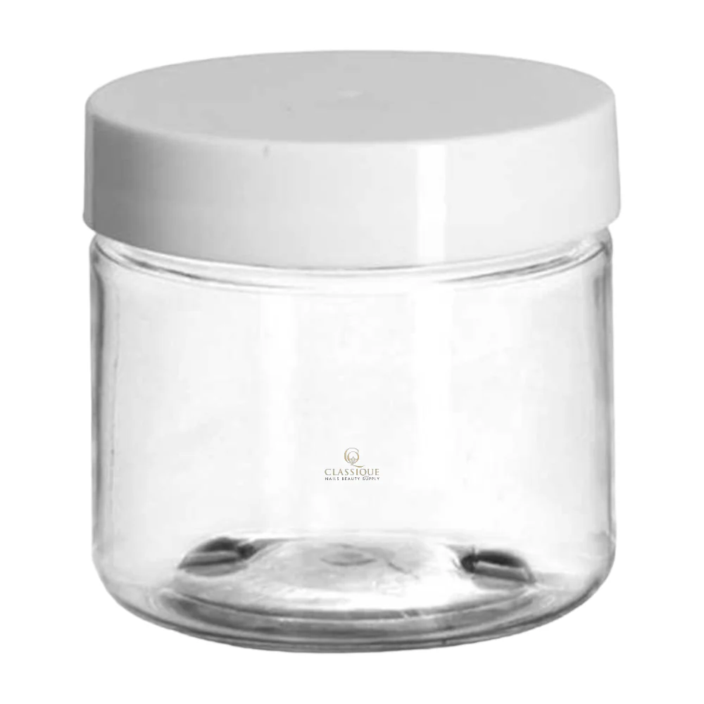 Empty Glass Jar W/ White Lid 2Oz