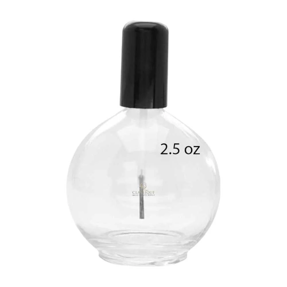 Empty Round Glass Polish Bottle 2.5oz