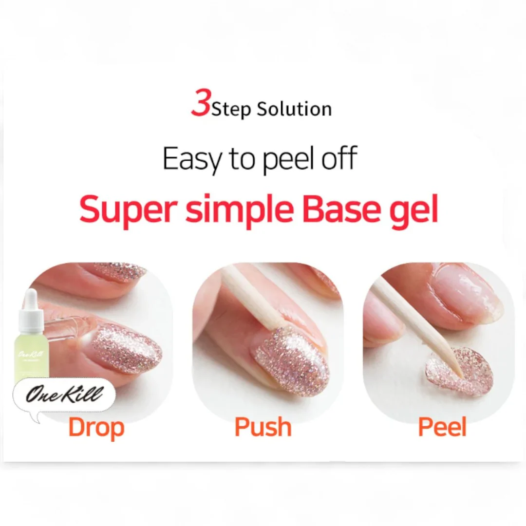 Jello Jello Peel Off Gel Base Coat 10Ml + One Kill Gel Polish Remover 30Ml Set (New) - Image 4