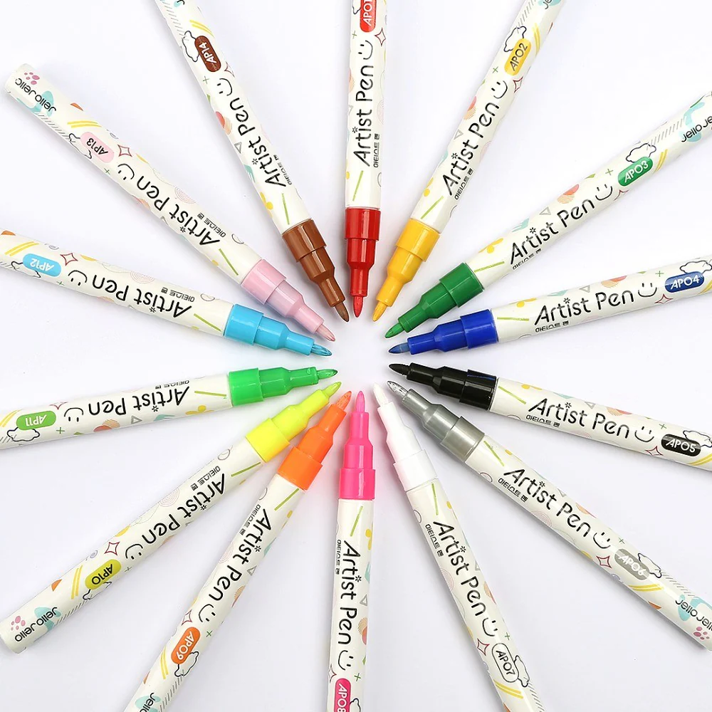 Jello Jello Premium Nail Drawing Artist Pens (Pack Of 14)