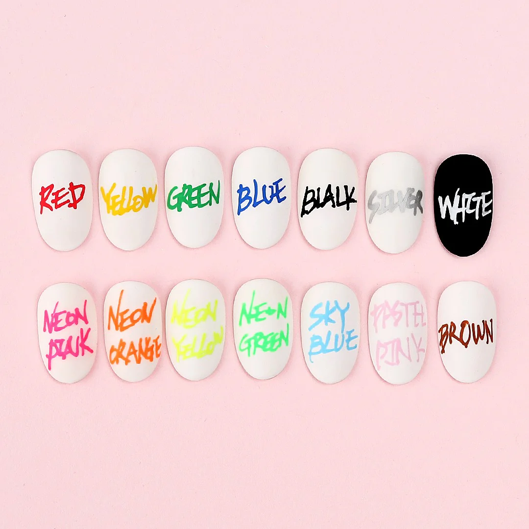 Jello Jello Premium Nail Drawing Artist Pens (Pack Of 14) - Image 4