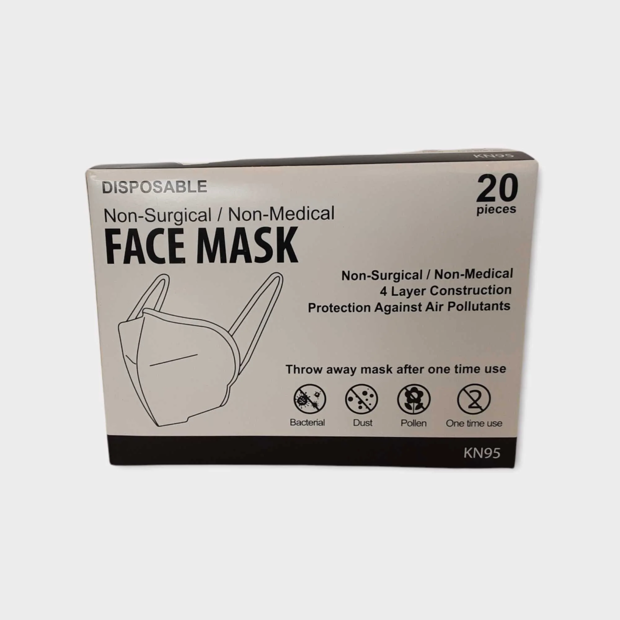 KN95 Face Mask White (Box of 20) - Image 3