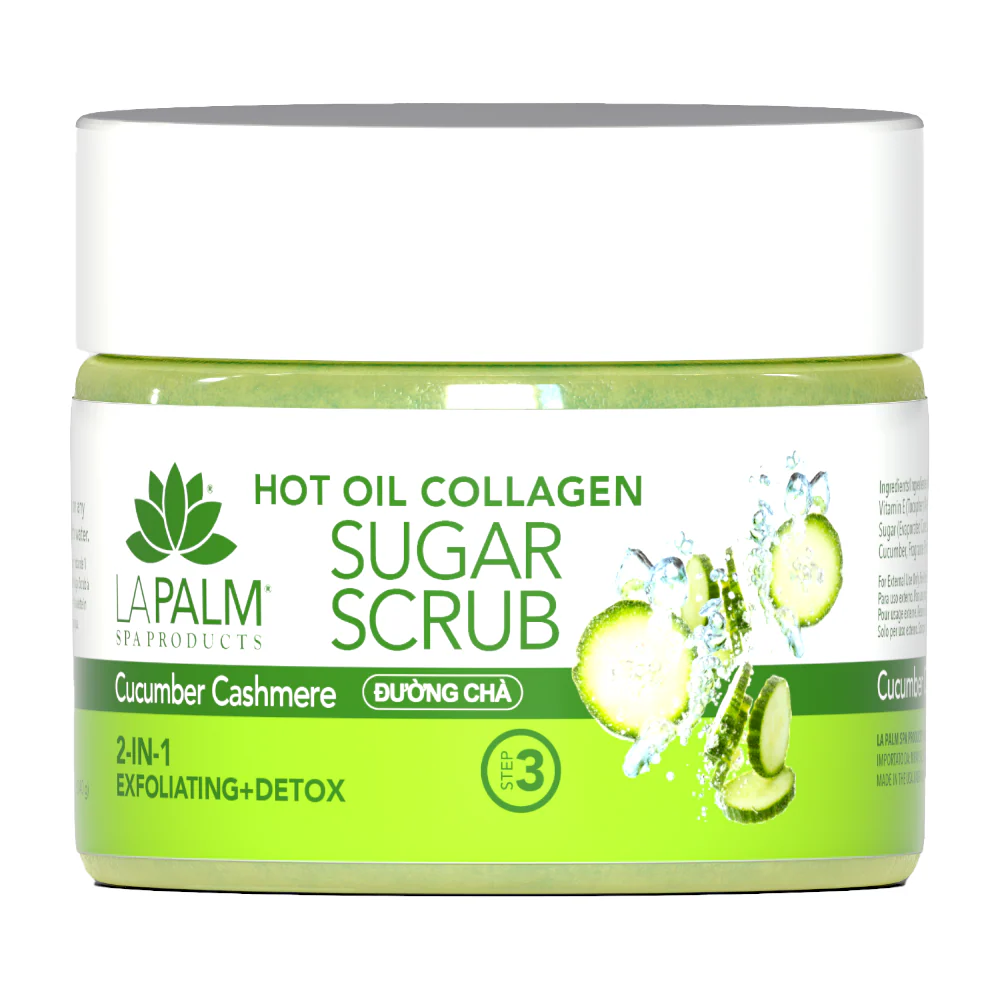 La Palm Hot Oil Sugar Scrub - Cucumber Cashmere 12Oz