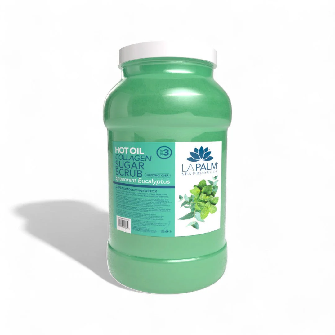 La Palm Hot Oil Sugar Scrub - Spearmint Eucalyptus 1Gal