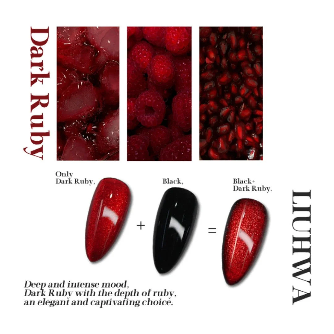 Liuhwa Cat Eye Gel Polish - Dark Ruby #L102 - Image 2