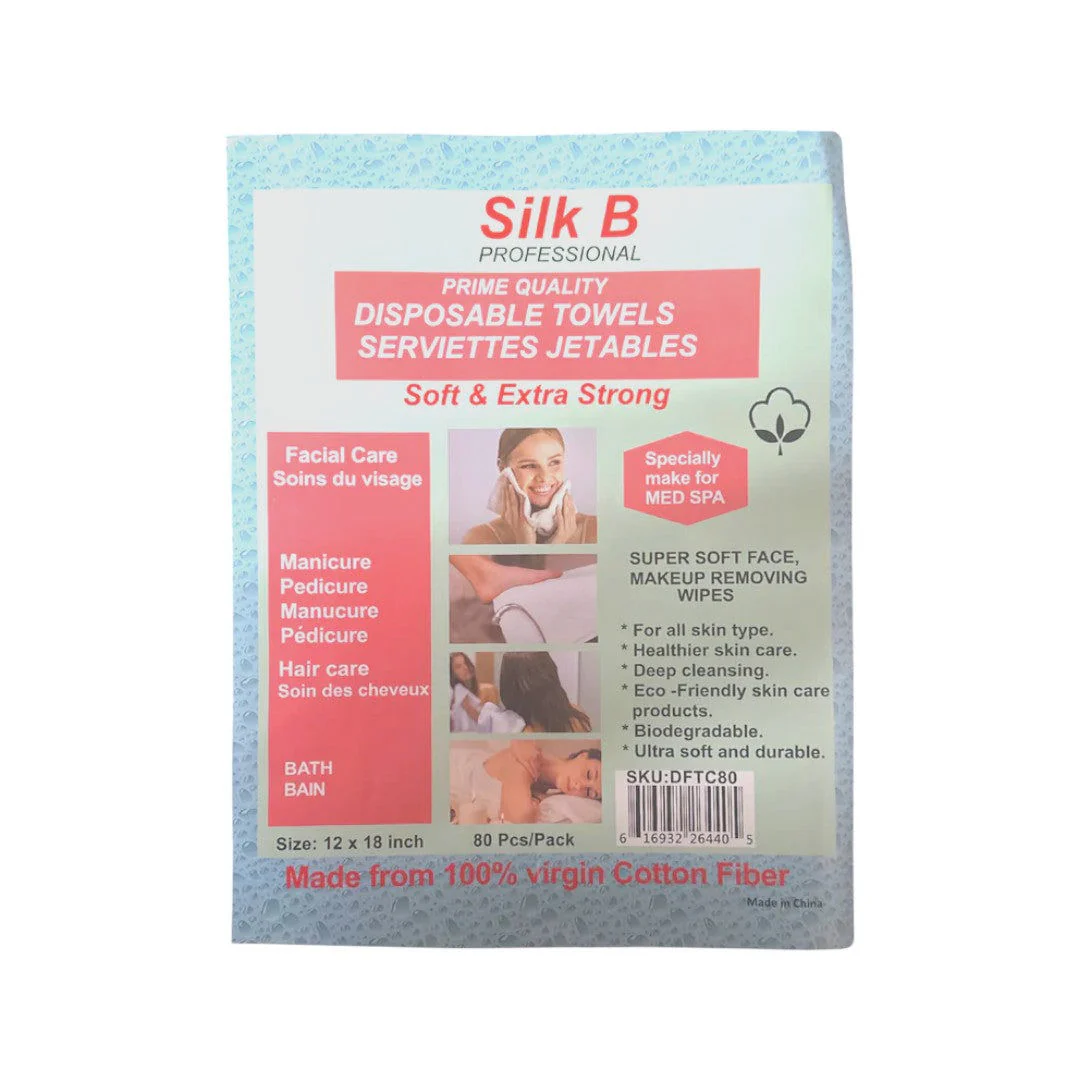 Silk B Disposable Facial Towel 12x18 (Bag of 80) #DFTC80 - Image 2