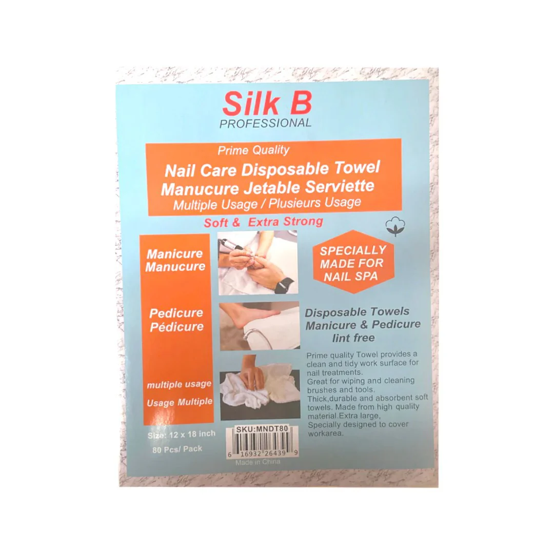 Silk B Disposable Mani/Pedi Towel 12x18 (Bag of 80) #MNDT80 - Image 2
