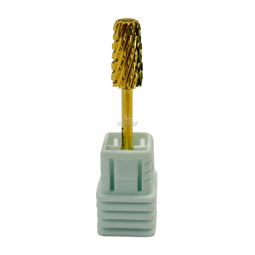 SP Nail Drill Bits - 3In1 Chamfer Carbide H2X Double Extra Coarse Grit 3/32 Gold