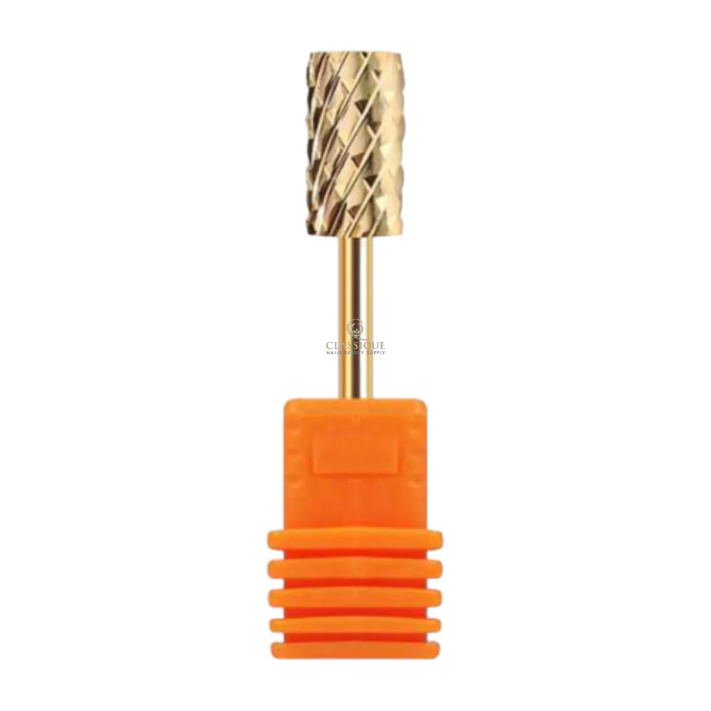 SP Nail Drill Bits - Large Barrel Carbide H2X Double Extra Coarse Grit 3/32 Gold