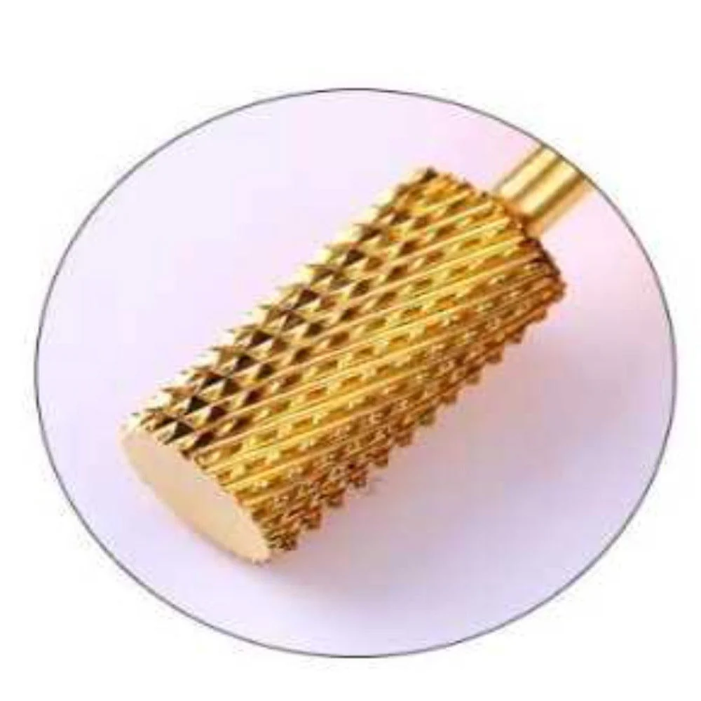 SP Nail Drill Bits - Large Barrel Carbide HC Coarse Grit 3/32 Gold - Image 2