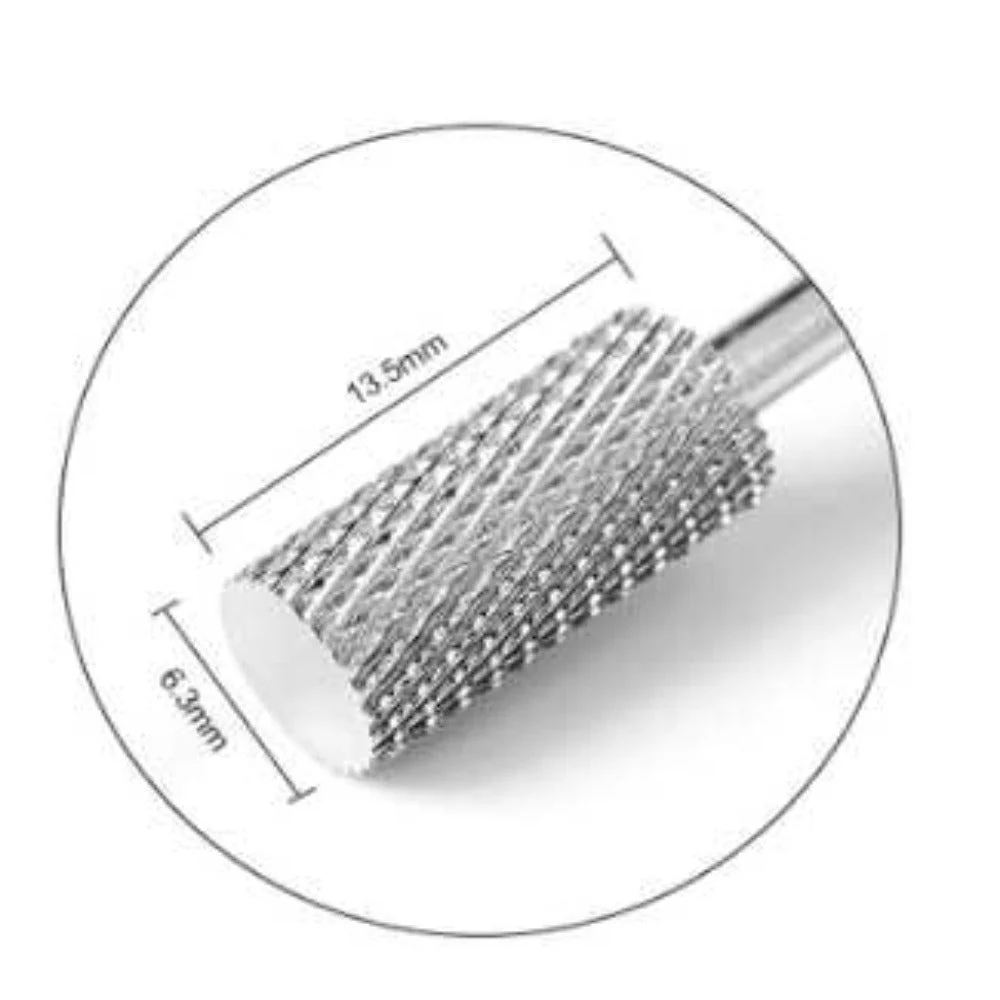 SP Nail Drill Bits - Large Barrel Carbide HM Medium Grit 3/32 Silver - Image 2