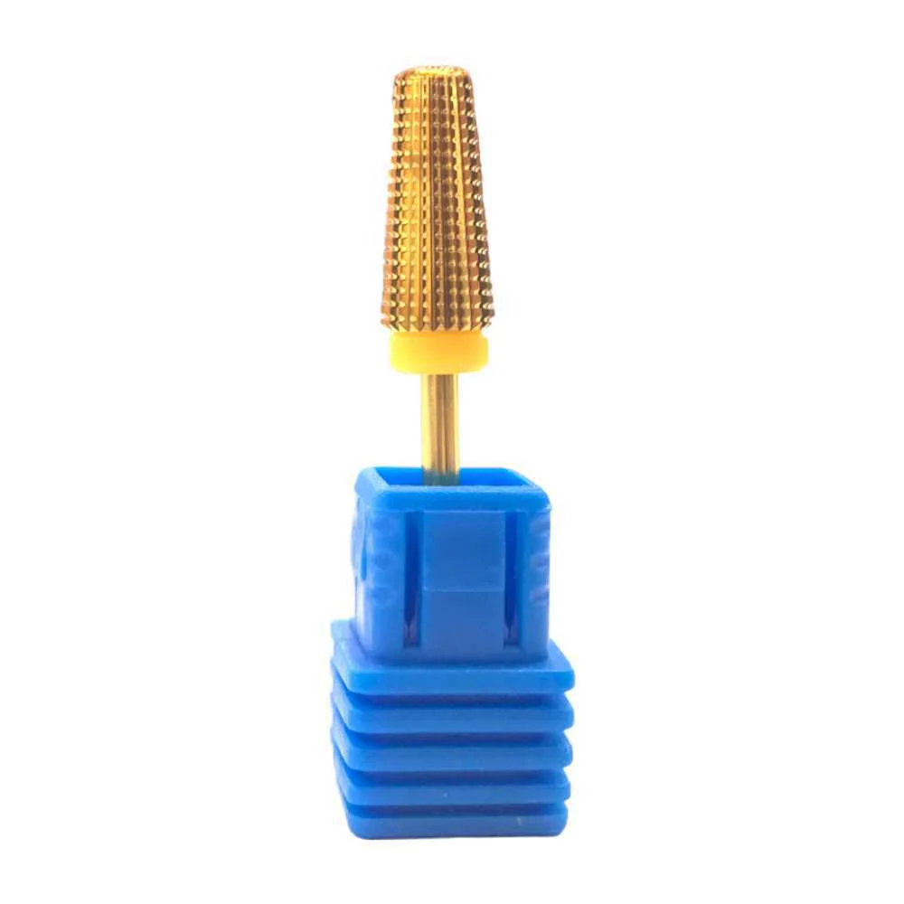 SP Nail Drill Bits - 5in1 Carbide GM Medium Grit 3/32 Gold - Image 2