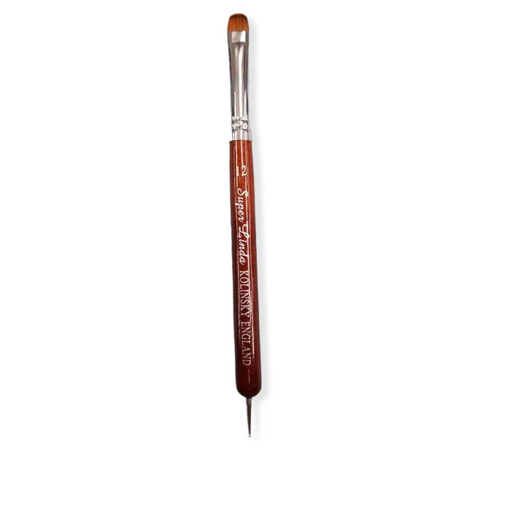 Super Linda French Brush w/ Dotting Tool - Brown #12